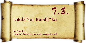 Takács Boróka névjegykártya